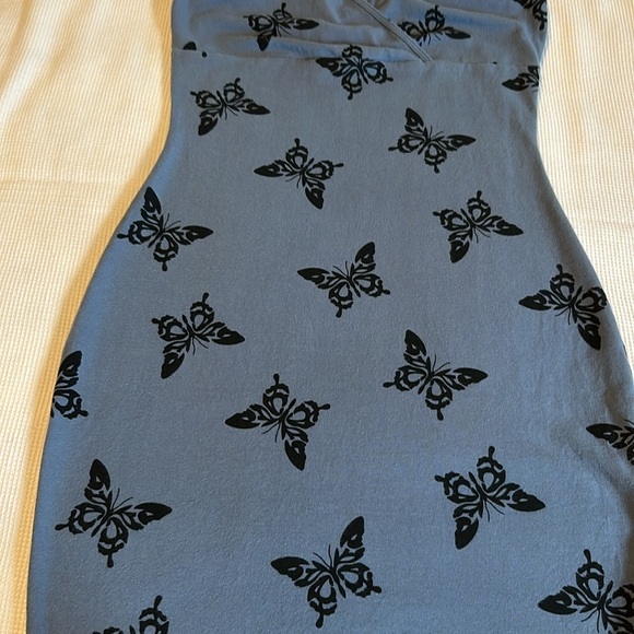 Butterfly Sleveless Blue Dress Size Small - Picture 9 of 14